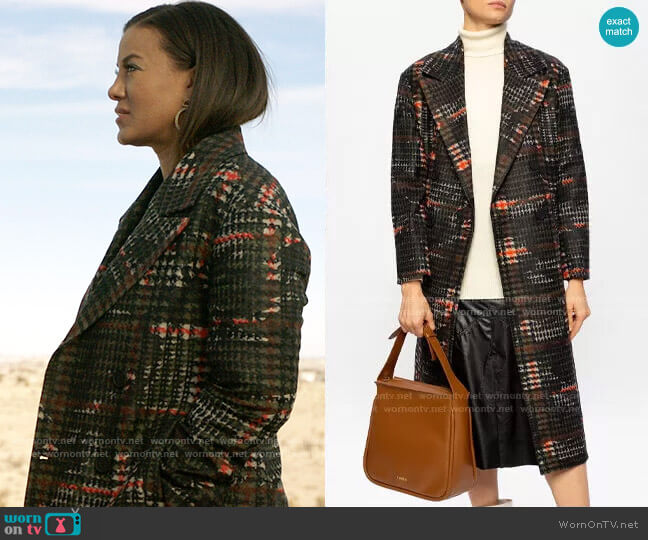 All Saints Lottie Camo Plaid Coat worn by Maria DeLuca (Heather Hemmens) on Roswell New Mexico