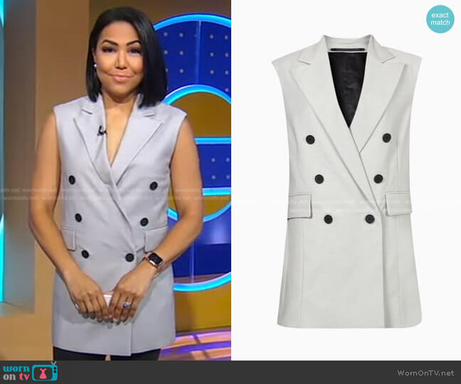 WornOnTV: Stephanie’s grey sleeveless blazer on Good Morning America ...