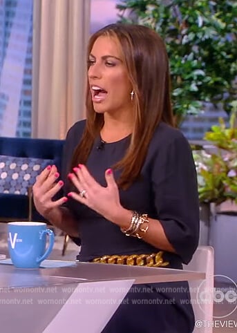 Alyssa’s chain embellished dress on The View