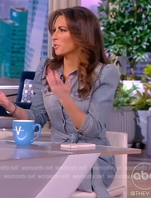 Alyssa’s denim tie waist mini dress on The View