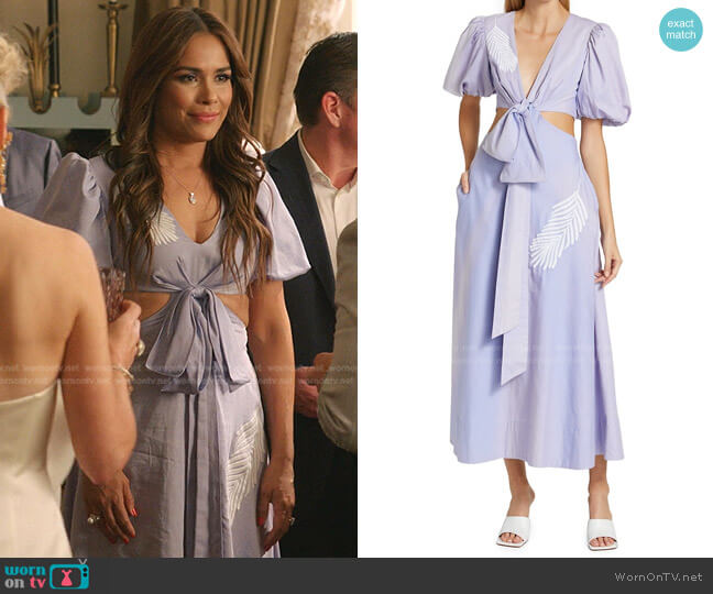 Amur Gio Cut-Out Embroidered Dress worn by Cristal Jennings (Daniella Alonso) on Dynasty