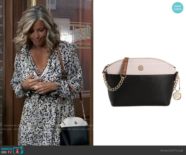 Anne Klein Classic Curves Crossbody Bag worn by Carly Corinthos (Laura Wright) on General Hospital