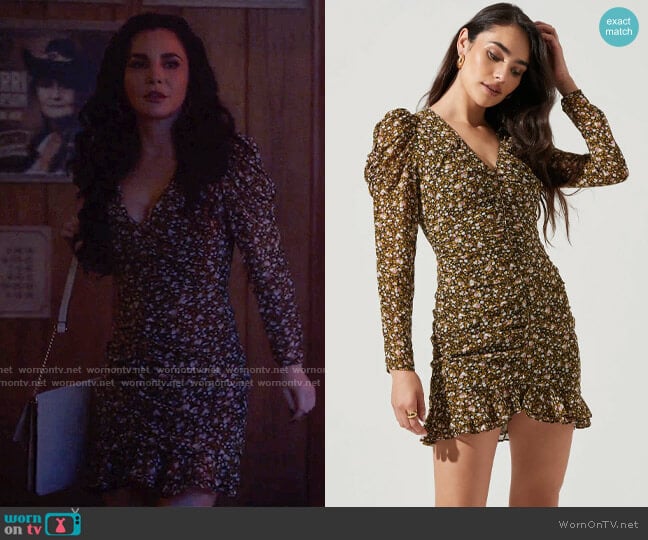 ASTR Long Sleeve Ruched Center Dress worn by Catt Phoenix (Martha Higareda) on Monarch