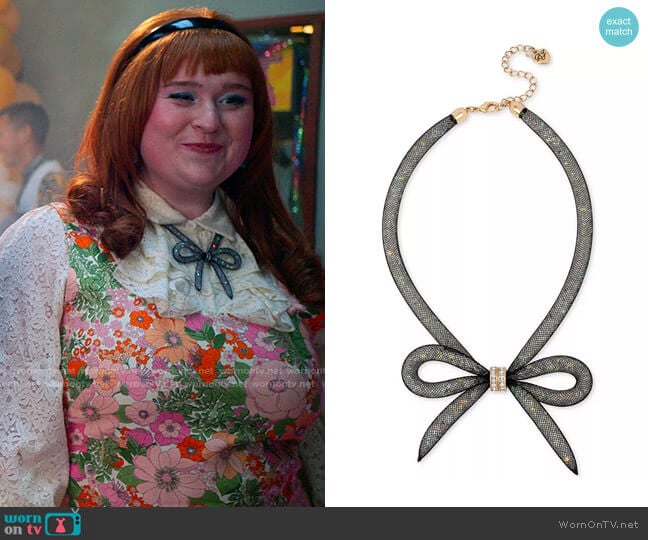 Betsey Johnson Mesh Bow Necklace worn by Ashlyn (Julia Lester) on High School Musical The Musical The Series