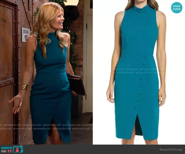 Black Halo Sofie Sheath Dress worn by Phyllis Summers (Michelle Stafford) on The Young and the Restless