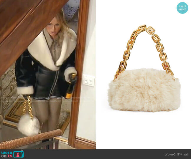Bottega Veneta The Chain Pouch Shearling Clutch worn by Diana Jenkins on The Real Housewives of Beverly Hills
