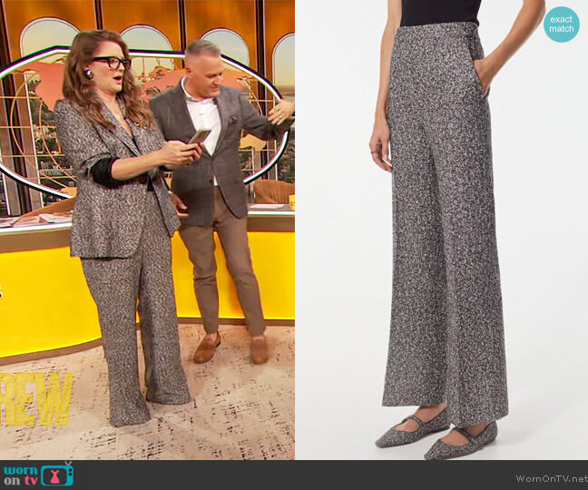 Caroline Herrera Tweed Straight Leg Pants worn by Drew Barrymore on The Drew Barrymore Show