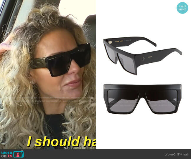 Celine 60mm Flat Top Sunglasses worn by Dorit Kemsley on The Real Housewives of Beverly Hills