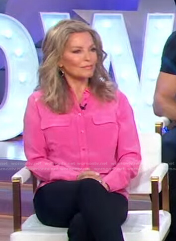 Cheryl Ladd’s pink button down blouse on Good Morning America