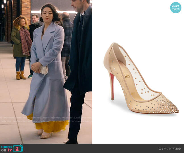 Christian Louboutin Follies Strass 100 Pumps worn by Ingrid Yun (Arden Cho) on Partner Track