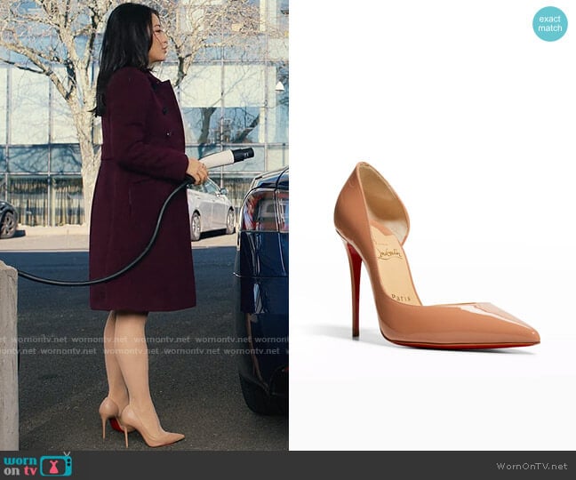 Chrstian Louboutin Iriza 100 D'Orsay Pumps worn by Ingrid Yun (Arden Cho) on Partner Track