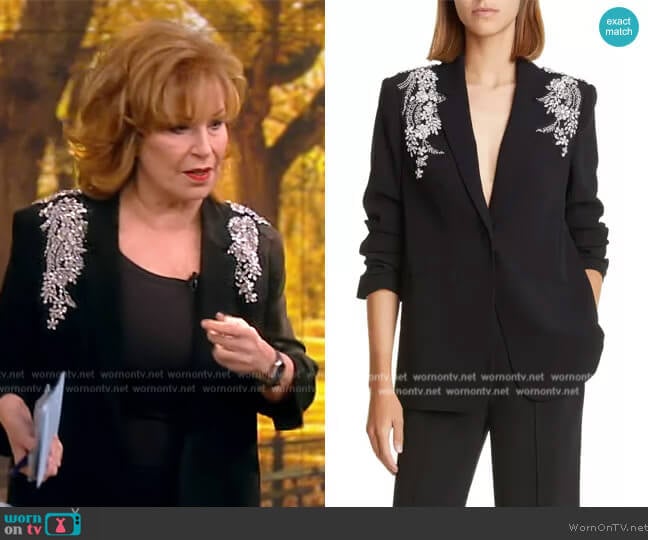 Cinq a Sept Kylie Crystal Embellished Blazer worn by Joy Behar on The View