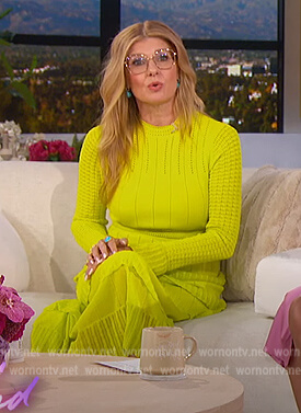 Connie Britton’s yellow pointelle dress on The Jennifer Hudson Show