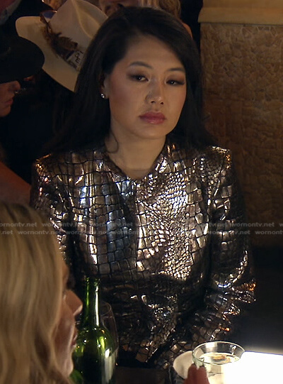 Crystal’s metallic jacket on The Real Housewives of Beverly Hills