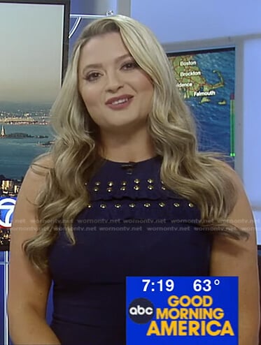 Dani Beckstrom’s navy studded dress on Good Morning America