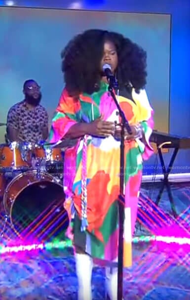 Danielle Ponder's multicolor dress on CBS Saturday Morning Saturday Sessions