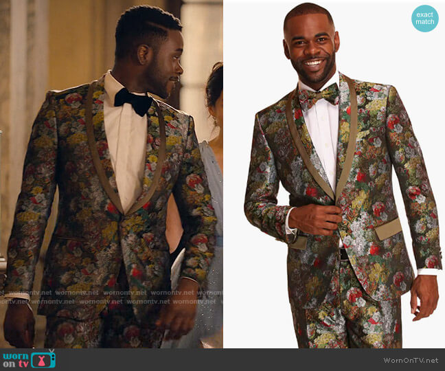 Danny Colby Slim Fit Tuxedo in Green Forest worn by Tyler Robinson (Bradley Gibson) on Partner Track