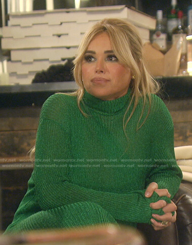 Diana's green turtleneck ribbed dress on The Real Housewives of Beverly Hills