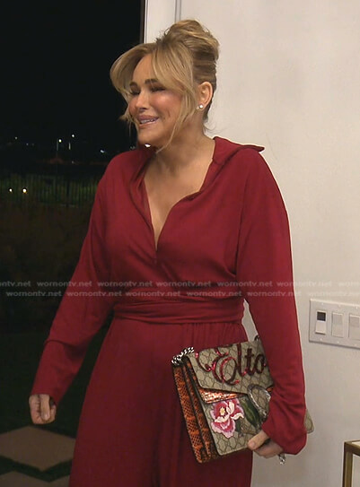 Diana's red jersey jumpsuit on The Real Housewives of Beverly Hills