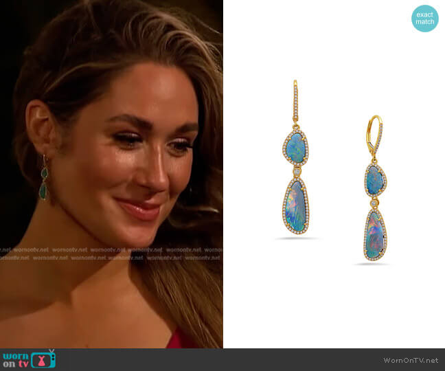 Dilamani Opal & Diamond Dangle Earring worn by Rachel Recchia on The Bachelorette