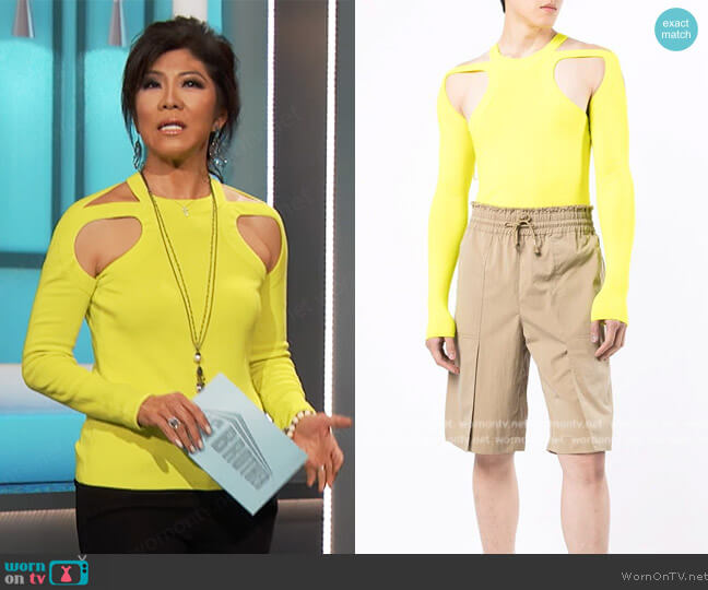 Dion Lee Cut out detail long sleeve top worn by Julie Chen on Big Brother