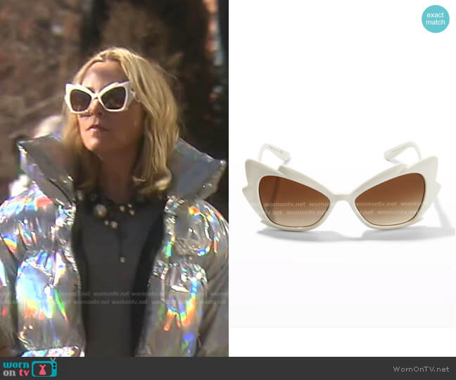 Dolce & Gabbana Structured Plastic Cat-Eye Sunglasses worn by Sutton Stracke on The Real Housewives of Beverly Hills