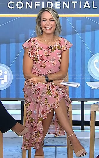 Dylan’s pink floral midi dress on Today