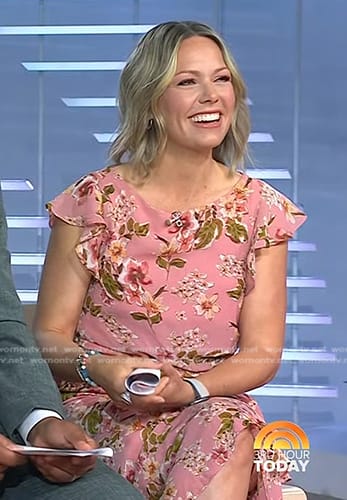 Dylan’s pink floral midi dress on Today