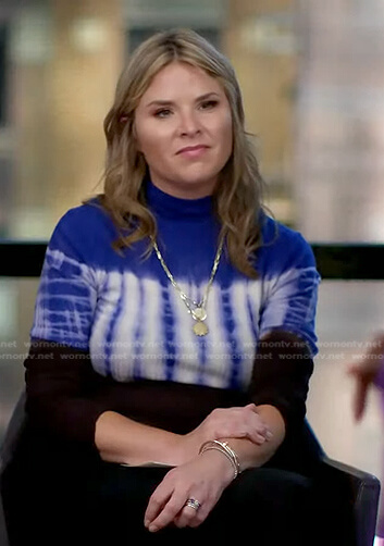 Jenna's tie dye ribbed turtleneck sweater on Today