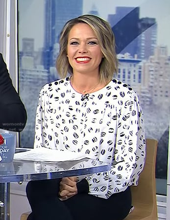 Dylan’s white printed blouse on Today