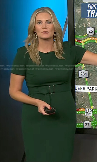 Emily West’s green belted dress on Today