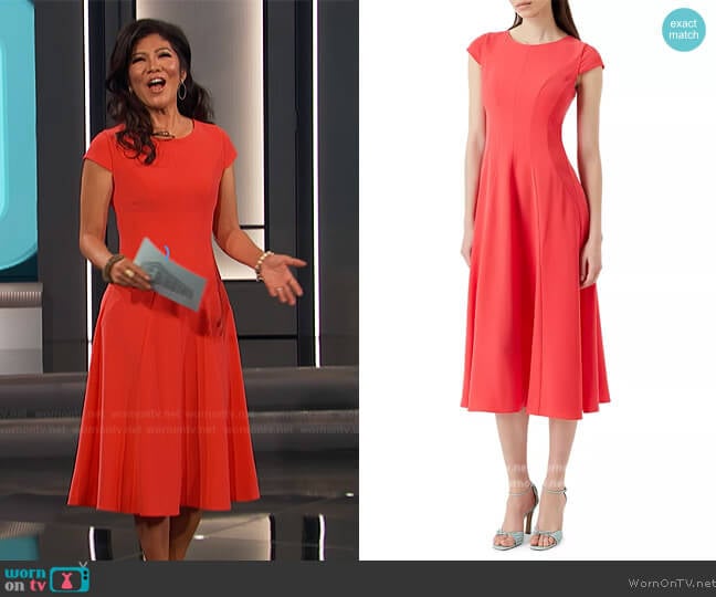 Emporio Armani Cap Sleeve Midi Dress worn by Julie Chen on Big Brother