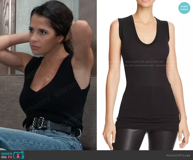 Enza Costa Bold U-neck Tank worn by Sam McCall (Kelly Monaco) on General Hospital