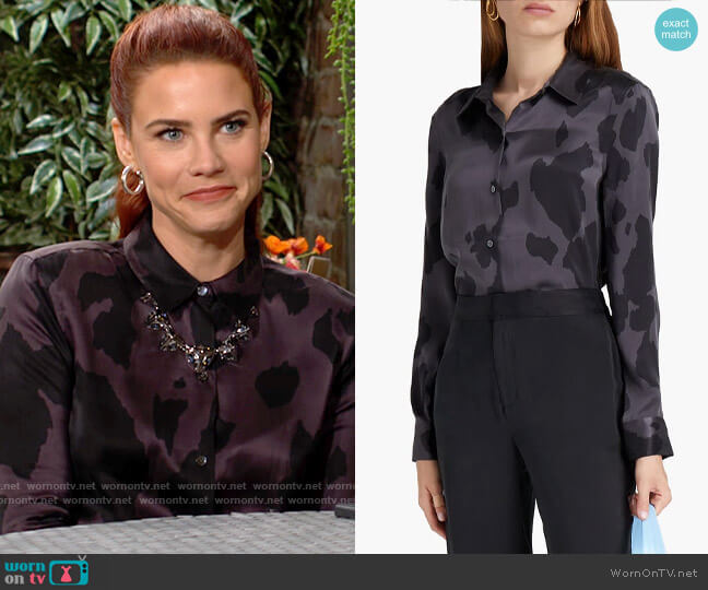 Equipment Printed silk-shirt worn by Sally Spectra (Courtney Hope) on The Young and the Restless