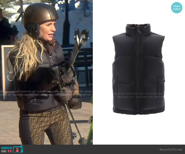 Fendi Reversible FF Print Padded Vest worn by Dorit Kemsley on The Real Housewives of Beverly Hills