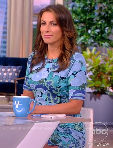 Alyssa’s blue floral print mini dress on The View