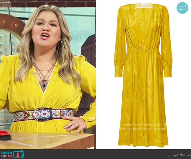 Forte Forte Velvet Stretch Viscose Midi Dress worn by Kelly Clarkson on The Kelly Clarkson Show