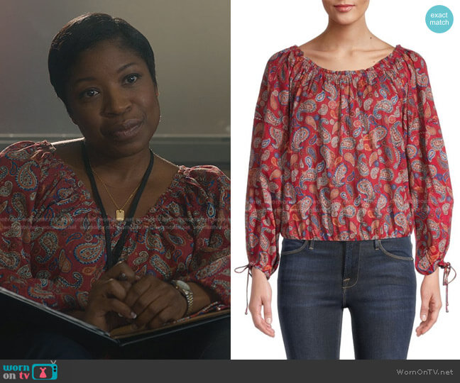 WornOnTV: red paisley print blouse on Cobra Kai | Clothes and Wardrobe ...