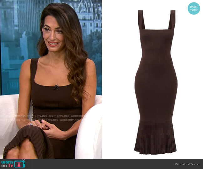 Galvan Atlanta Dress worn by Amal Clooney on CBS Mornings