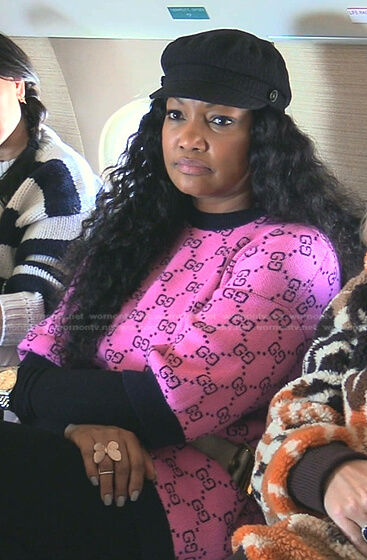 Garcelle’s pink print sweater on The Real Housewives of Beverly Hills