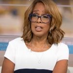 Gayle King’s black and white colorblock dress on CBS This Morning