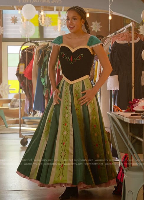 Gina’s green Anna costume on High School Musical The Musical The Series