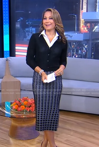 WornOnTV: Ginger’s black knit pencil skirt on Good Morning America ...