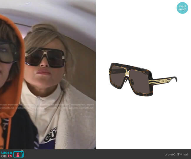 Gucci Thick Injection Square Plaque Sunglasses worn by Diana Jenkins on The Real Housewives of Beverly Hills