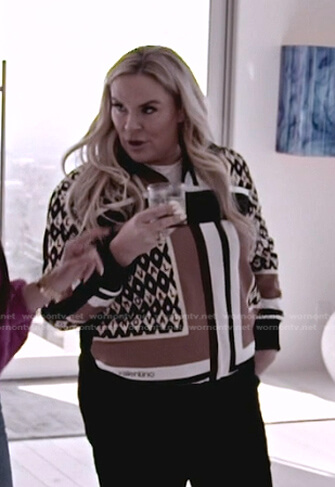 Heather’s brown print track jacket on The Real Housewives of Salt Lake City