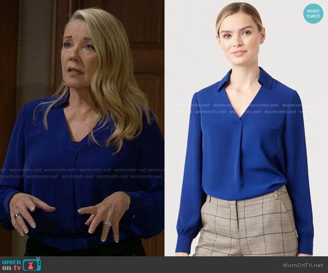 Hobbs Philippa Blouse worn by Nikki Reed Newman (Melody Thomas-Scott) on The Young and the Restless