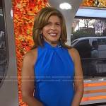 Hoda’s blue twist neck dress on Today