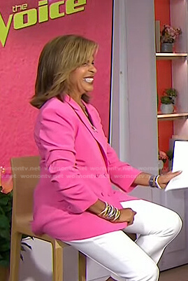 Hoda’s pink double breasted blazer on Today