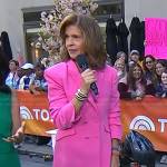 Hoda’s pink ruched sleeve blazer on Today