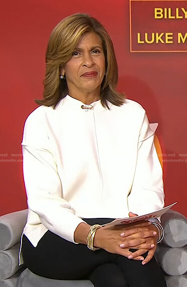 Hoda’s white seamed sweater on Today